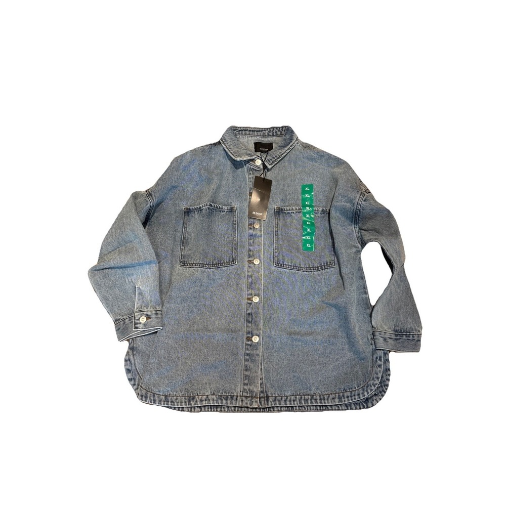 NWT Women's‎ Retro Washed HUDSON Oversized Denim Jacket Size XL